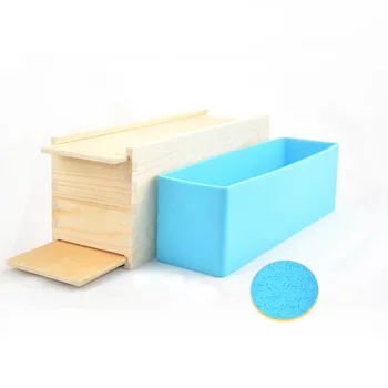 

Rose Pattern Silicone Mold with Wooden Lid Wooden Box Rectangular Shape DIY Handmade Soap Mold Flexible Liner Mold Making Tool