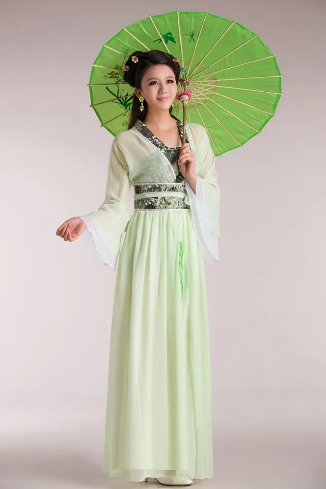 Разноцветный костюм для китайских танцев Для женщин Hanfu народное платье карнавальный наряд певцов Косплэй костюм для сценических