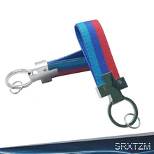 SRXTZM Nieuwe Mode Nylon Lederen Riem Sleutelhanger Sleutelhanger Duitsland Vlag Sleutelhanger Voor BMW M Sport 1 3 5 E36 e37 E46 E39 E53 E60(China)