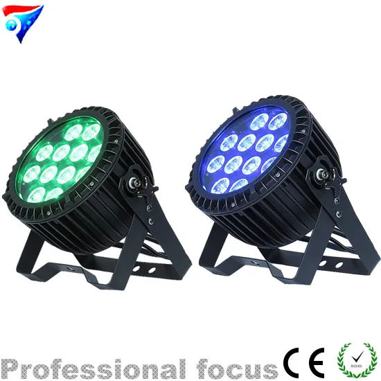 Free Shipping 2pcs/Lot 12*18W 6IN1 RGBAW UV Led Par Light Outdoor Led