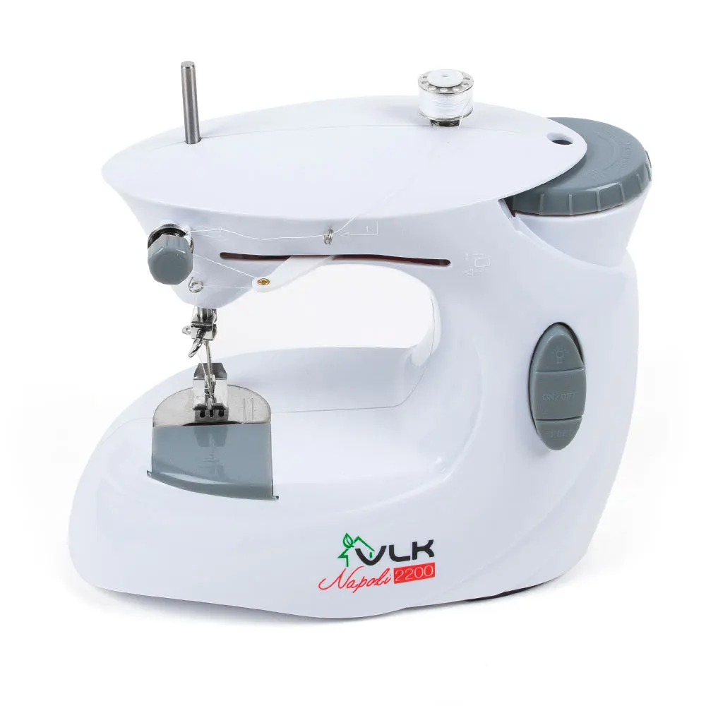 Швейная машина VLK Napoli 2200 (Работа от сети и батареек АА, подсветка, ножной привод, Прямая двухниточная строчка, Двойная скорость работы,)