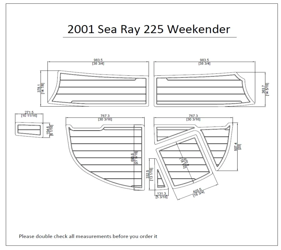 2001 Sea Ray 225 Weekender Swim Platform Pad 1/4" 6mm Boat