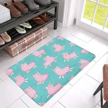 Розовый пушистый лама, Альпака внутренний входной коврик подложка нескользящий, дверной половик ковер домашний декор