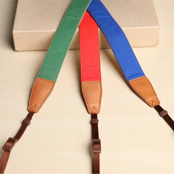 

cam-in Pure color CS082 7280 7281 7282 Monochromatic Jean Cow Leather Universal Camera Strap Neck Cotton Cloth Adjustable Belt