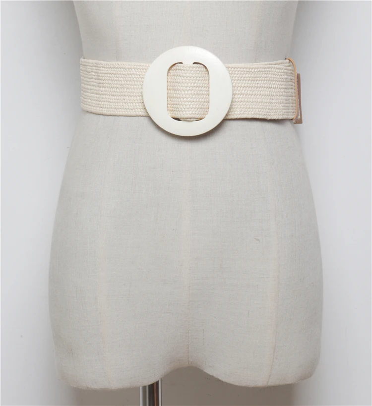 Летние эластичные плетеные соломенные поясные ремни с квадратной пряжкой, регулируемый тканый соломенный пояс, богемное пляжное платье, ремни BZ22