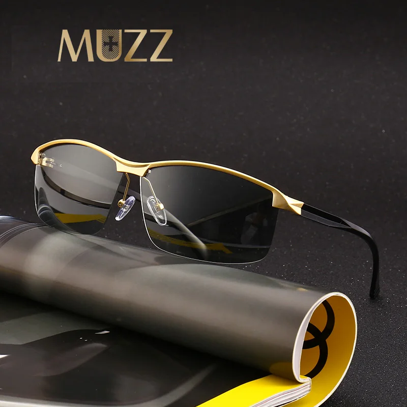 MUZZ 2018 Новые поляризованные фотохромные солнцезащитные очки для вождения мужские