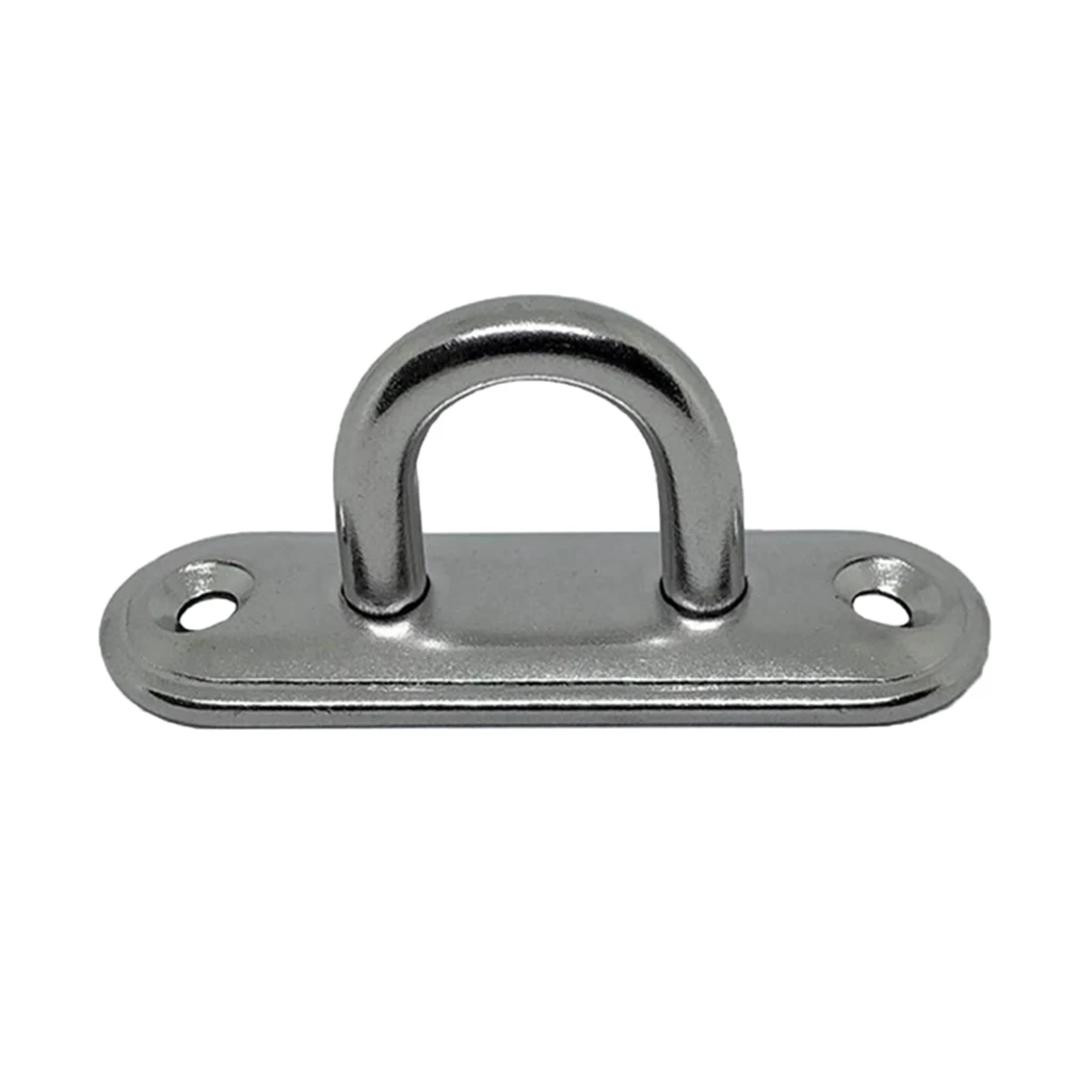 1 Pcs 4.5mm 304 Stainless Steel Oblong Pad Eye Plate Boat Staple Hook Loop For Yachts/Boats /Hammock Chairs/Wood Ceiling