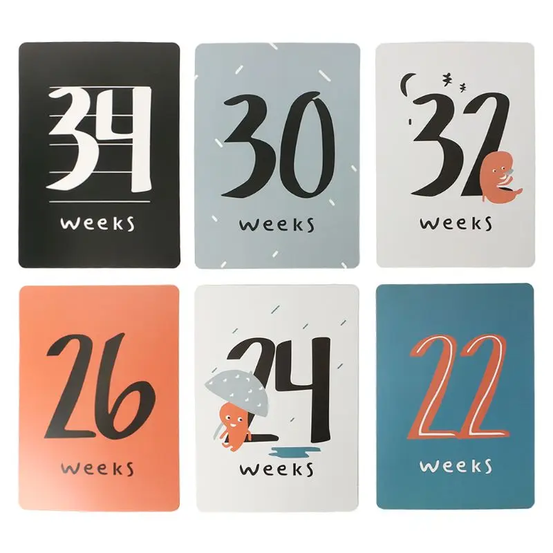18 Pcs/Set Month Card Pregnant Woman Photography Photo Cards Commemorative Mother Background Decoration Cartoon Floral 18 Pcs/Set Month Card Pregnant Woman Photography Photo Cards Commemorative Mother Background Decoration Cartoon Floral