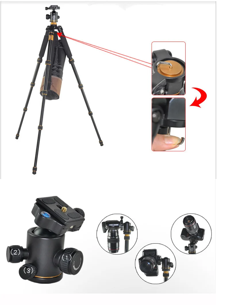 150 см Q777 штатив из алюминиевого сплава монопод профессиональная фотокамера штатив с шаровой головкой для путешествий DHL
