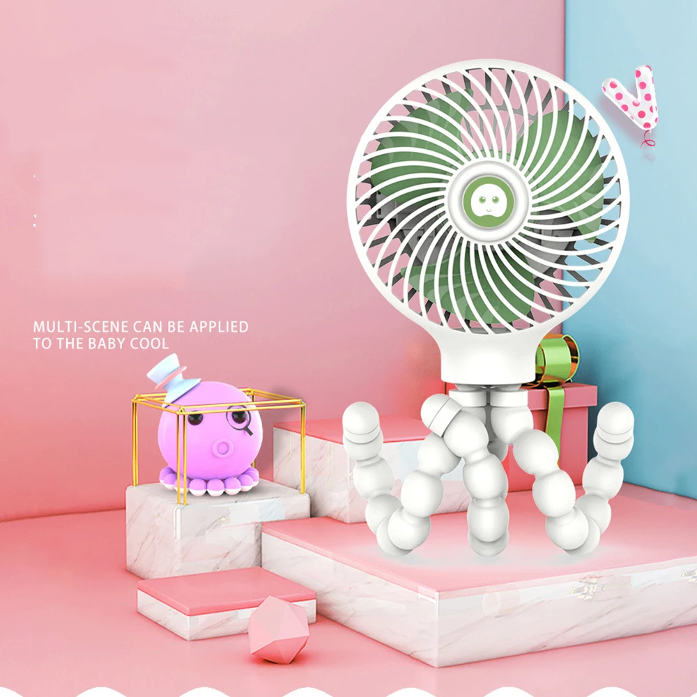 

Rechargable Creative Octopus Mini Fan Cooler Handheld USB Electric Mini Hand Portable Fan Table 3 Gears Phone Holder Fan