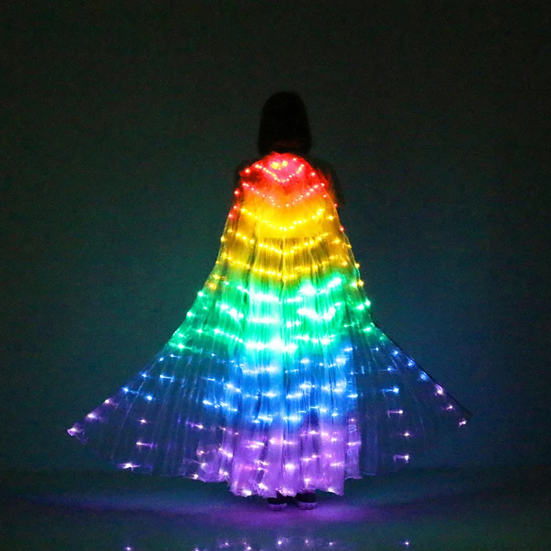 

Belly Dance LED Wings Light Up Wing Costume LED Dance Wings Rainbow Colors Stage Performance Props With Stick