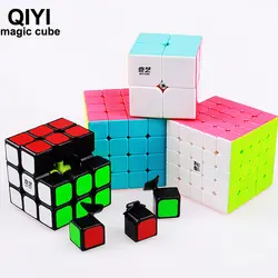 QIYI 3x3x3 magic speed cube 5x5x5 stickerless cubo magico 2x2x2 pocket puzzle cube professional 4x4x4 qiyi cube обучающие игрушки