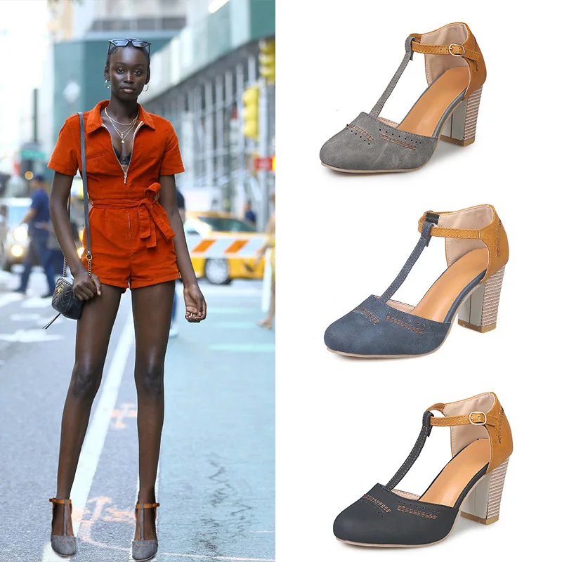 

2019 summer fashion trend large size explosions high heel sandals