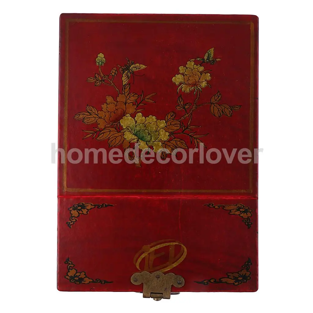 Vintage Wooden Mirror Dressing Case Jewelry Cosmetic Storage Display Box Container Handicraft Collectibles Gift House Decoration