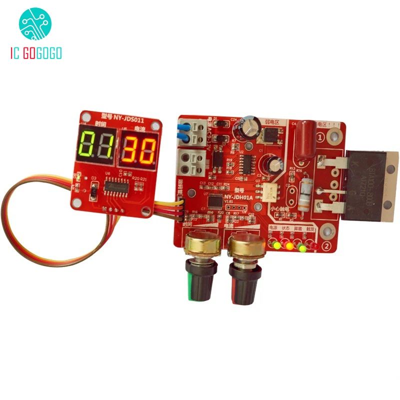 

100A Time and Current Controller Control Panel Spot Welding Board Machine Adjust Timing Current Module LED Digital Display