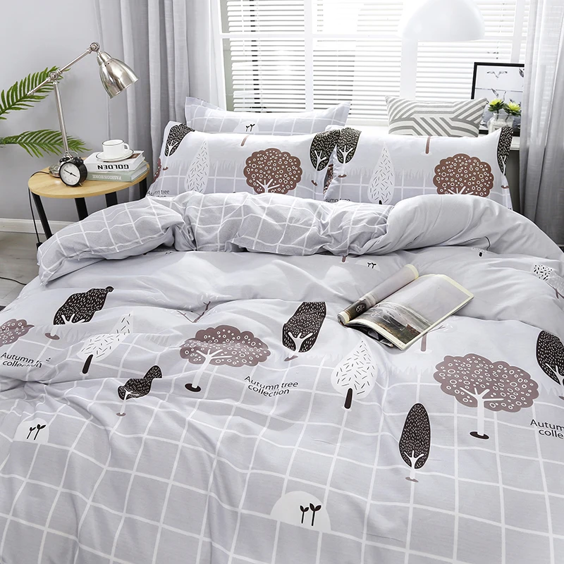 

3/4pcs/set Tree Printing Textile Bedding Set Include Duvet Cover &Sheets&Pillowcases Cover Comfortable Home Bed Set Dropshipping