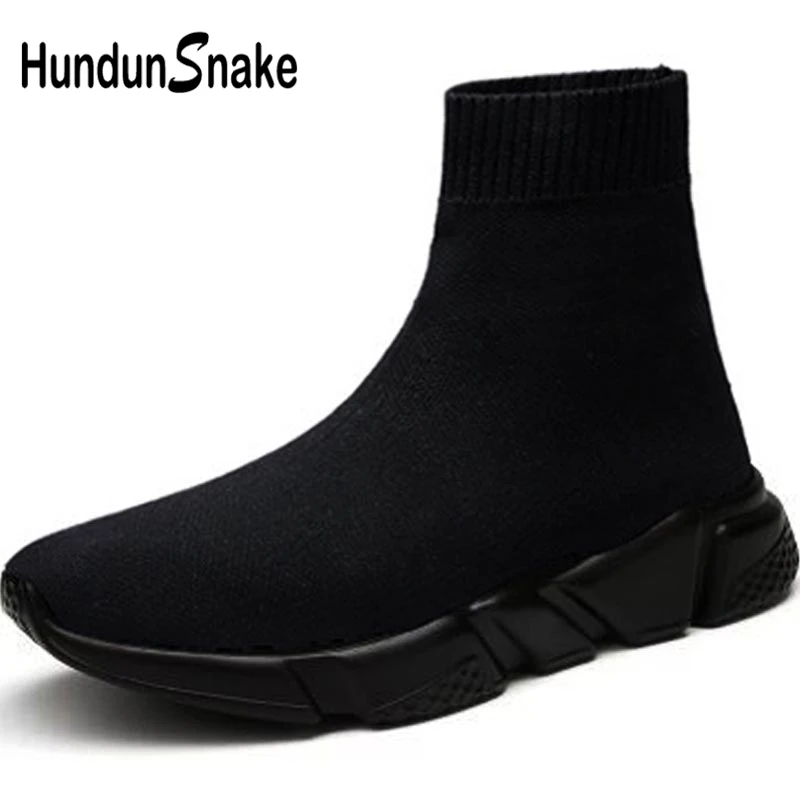 Hundunsnake/высокие спортивные кроссовки для женщин; большие размеры; женская обувь для бега; Мужская Спортивная обувь; женские черные носки; scarpe donna B-037