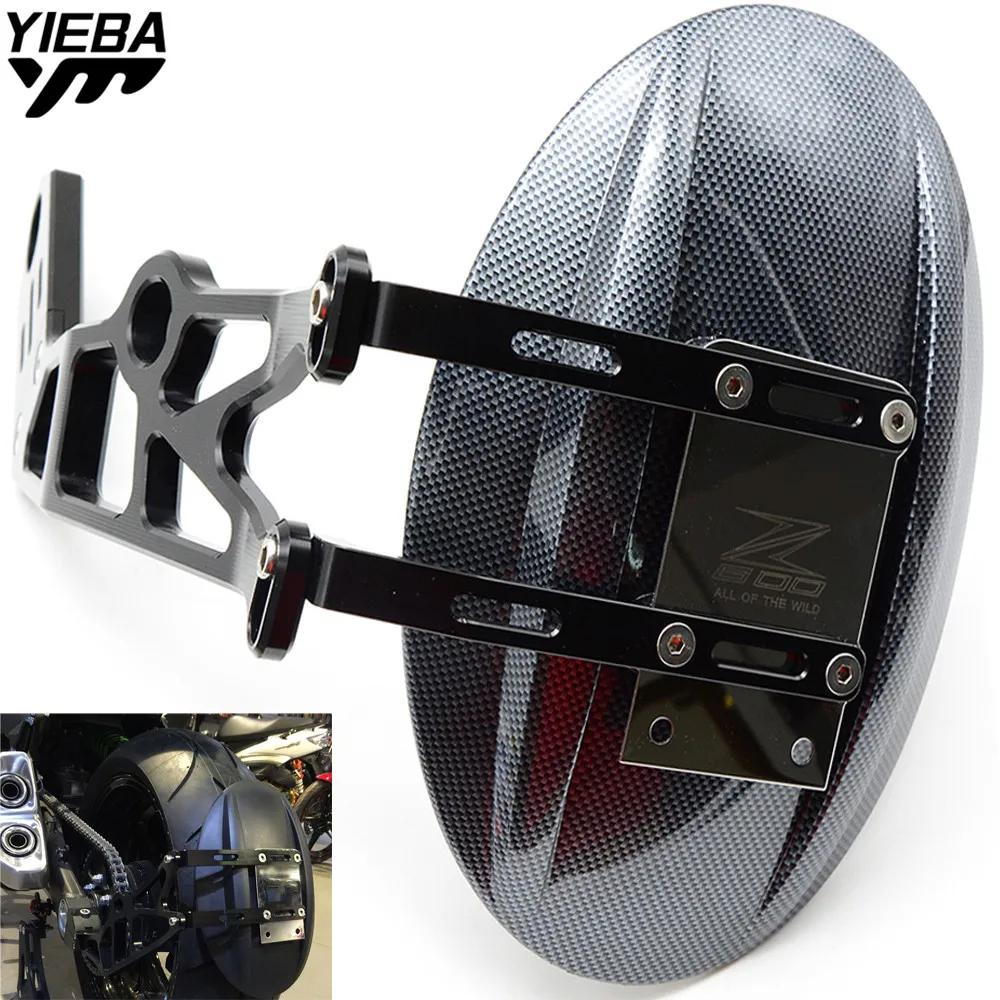 FOR KAWASAKI Z800 Z 800 2013 2014 2015 2016 With LOGO Motorcycle Accessories Rear Fender Aluminum Bracket Black Platic Fender