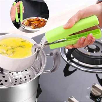 

1pc Kitchen Accessories Stainless Steel Multi-function Vegetable Folder Kitchen Gadget Anti-scalding Bowl Clip Kitchen Cozinha-S