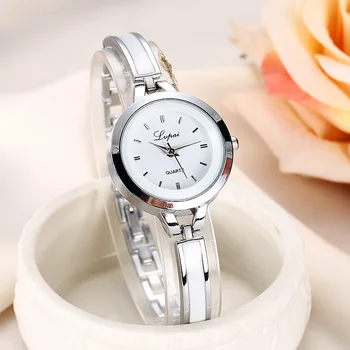 Lvpai Brand Watches Women Luxury Rose Gold Silver Bracelet Wristwatch Ladies Alloy Simple Casual Quartz Watches Clock 1