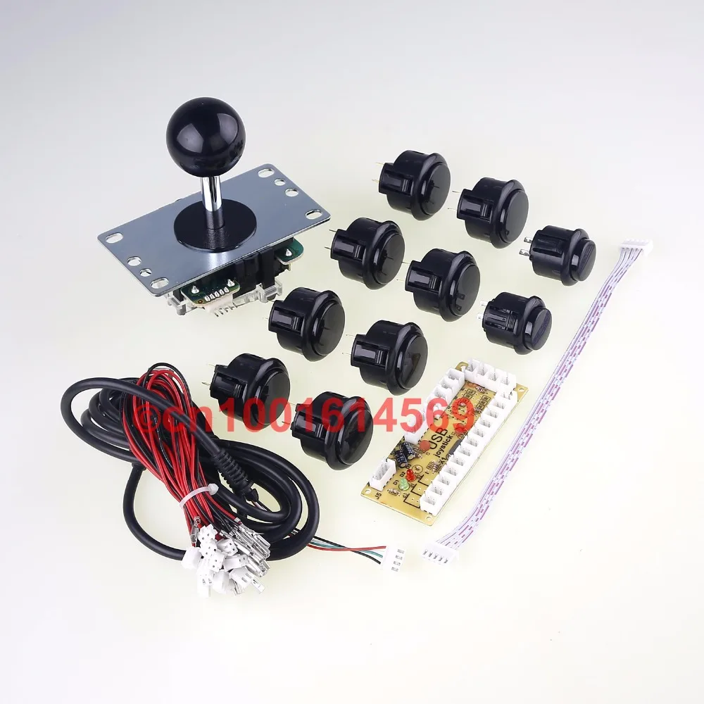

Free Shipping 8 x Sanwa Button & 2 X Reyann Arcade Buttons + Sanwa Arcade Stick JLF-TP-8YT + USB Encoder For Arcade Fight Games