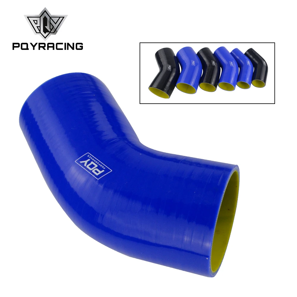 Blue/Black&Yellow 3" 76mm 45 Degree Elbow Silicone Hose Pipe