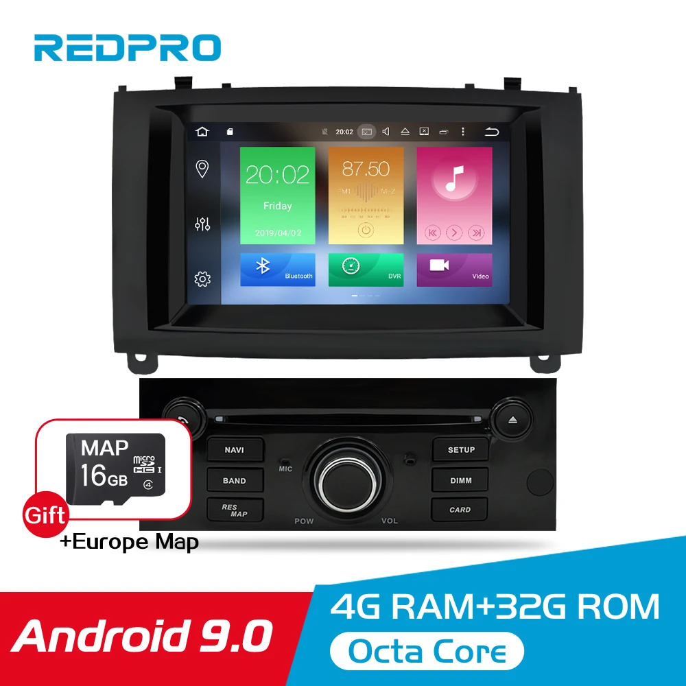 

Android 9.0 9.1 Car DVD Radio Player For Peugeot 407 2004-2010 GPS Navigation WIFI Bluetooth Video Stereo Player Car Multimedia