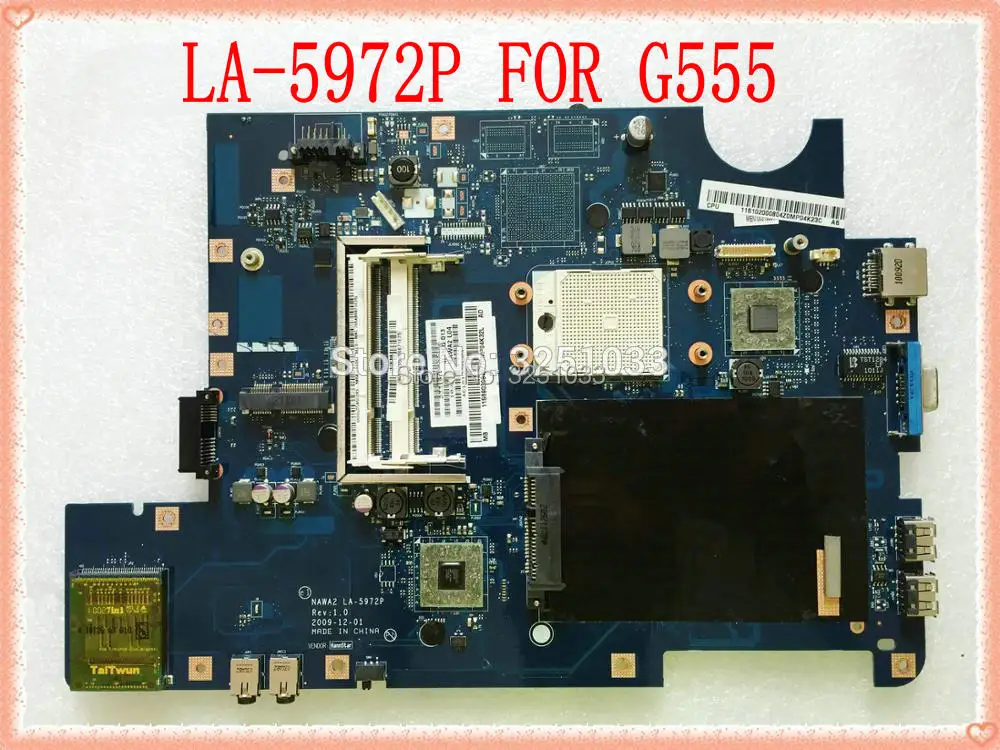 LA-5972P ل lenovo G555 دفتر G555 اللوحة المحمول NAWA2 LA-5972P اللوحة 100% اختبار جيد
