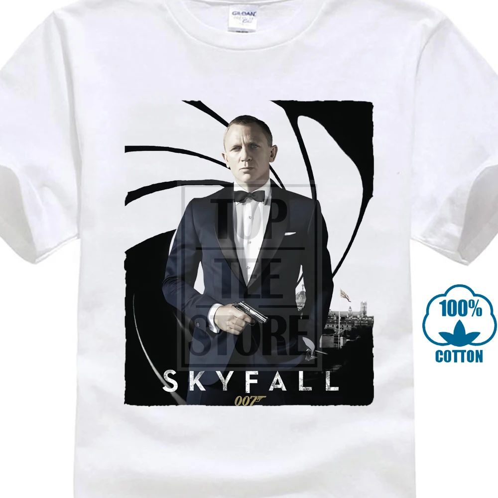 

Skyfall James Bond 007 T Shirt White All Sizes S To 4Xl Daniel Craig