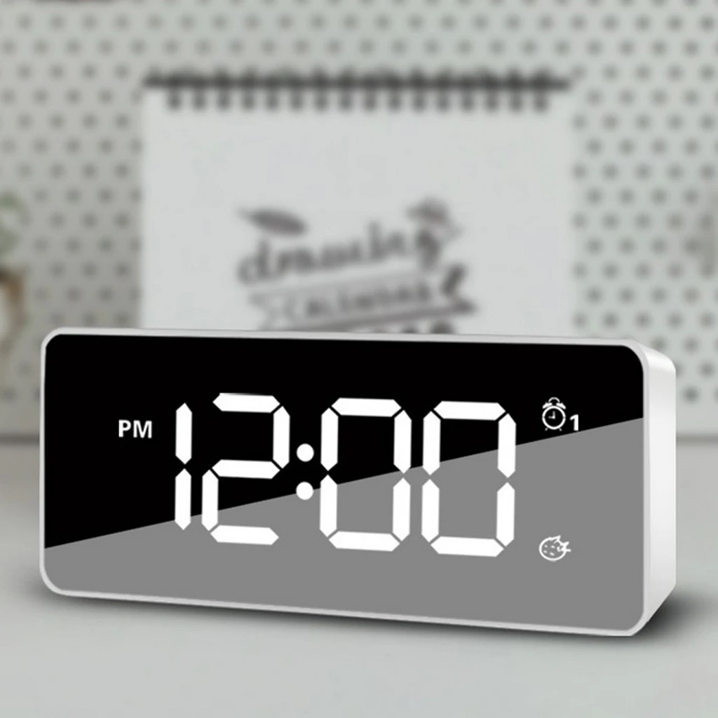 Kids Students Bedside Snooze Alarm Clock Backlight Projector Clock Smart Wake Up Clock Dual Alarming AA Battery