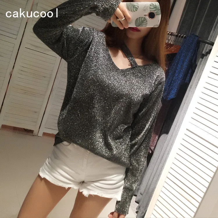 cakucool-silver-lurex-bling-shirt-v-neck-sexy-hollow-out-long-sleeve-blouse-casual-loose-knit-slim-chic-blusa-shirts-tops-female