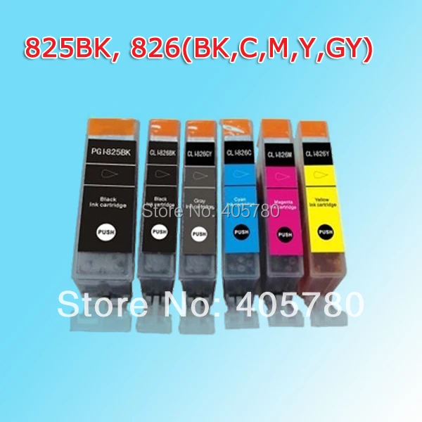 

2set PGI825/826(BBK/BK/C/M/Y/GY) ink cartridge compatible for Canon PIXMA MG5280/5180/6180 8180 IP4880 MX888/IX6580