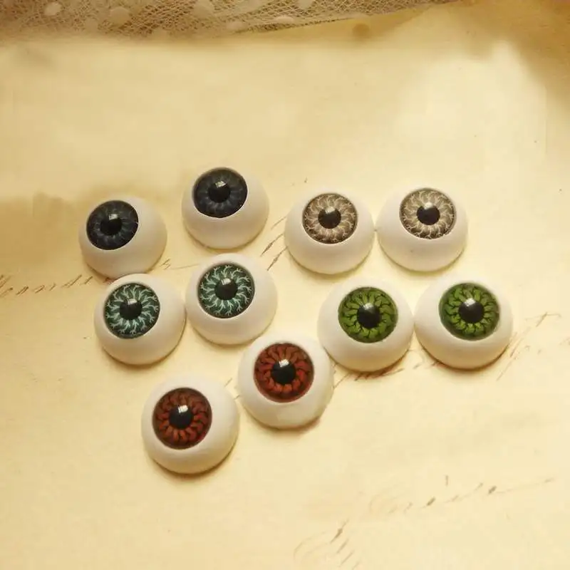 

8pcs Fake Plastic Half Round Eye Eyeball FIT MASK Skull Halloween 15MM Half Round Acrylic Doll Bear Craft Eyeball