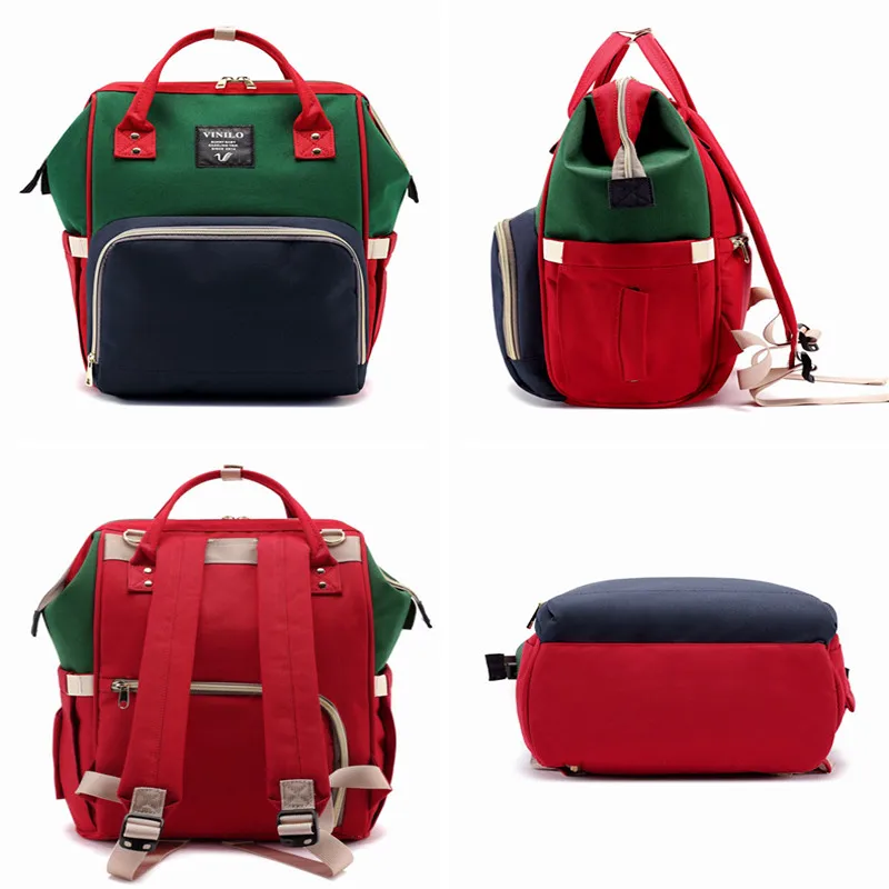 Upgrade New Add USB Charger Men&Women Shoulders Backpack Multi-function Waterproof Baby&Mummy Diaper Bags 24