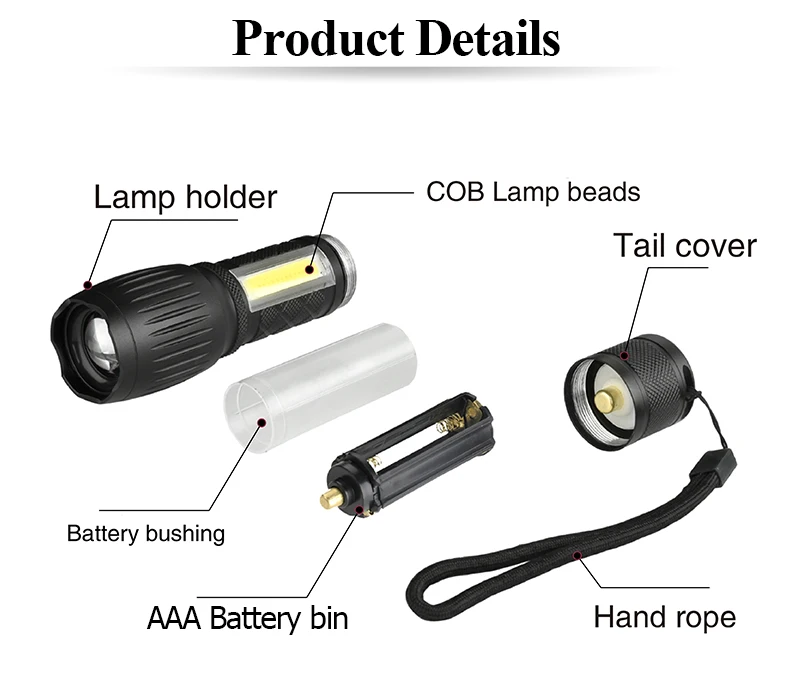 Litwod Z35 104 светодиодный фонарик T6+ COB зум Водонепроницаемый Алюминий фонарь хвост магниты будут использованы 18650 или AAA Батарея для кемпинга