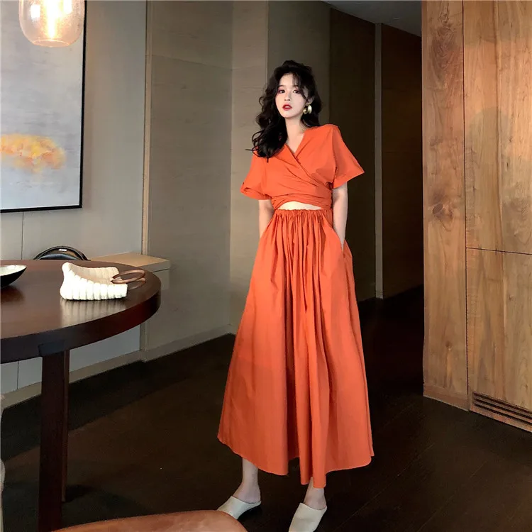 

Aihuyigui 2019 summer ladies plus size bow party dress Korean wommen short sleeve boho female dress mujer vestidos dr357