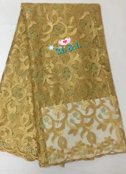 

Promotional new sequins embroidered French mesh lace African Nigeria lace fabric 07226 suitable for dresses women's fabrics