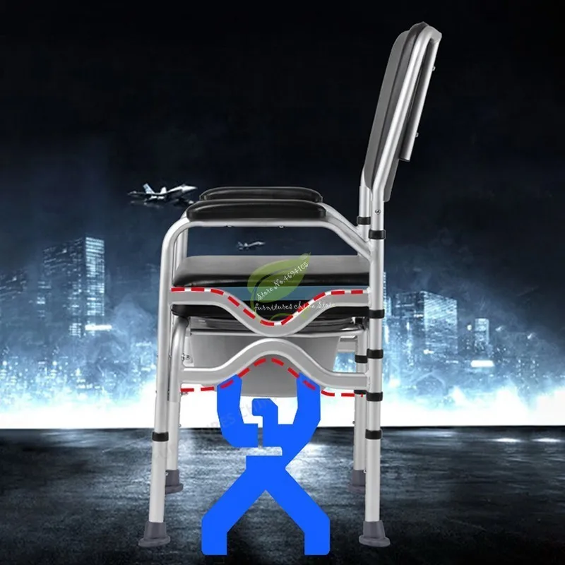 

Bathroom Chair Shower Chair Toilet Chair For Elderly Toilet Stool Walkers For Elderly Portable Toilet Chair Foldable Non-slip