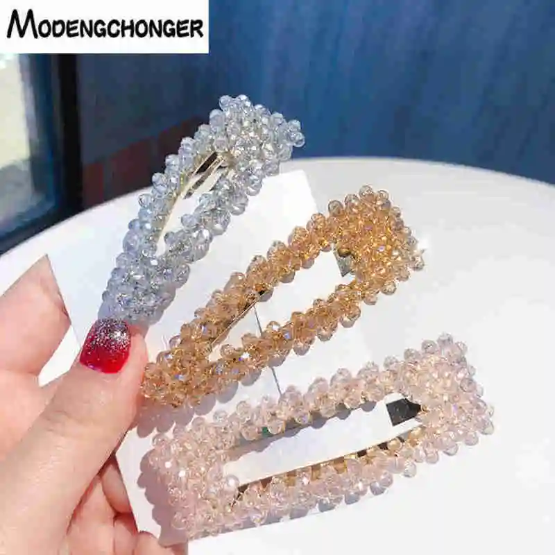 

Crystal Hair Clips For Women Girls Hairpins BB Barrette Styling Tools Alloy Headwear Hairgrips Hair Accessories New Arrival