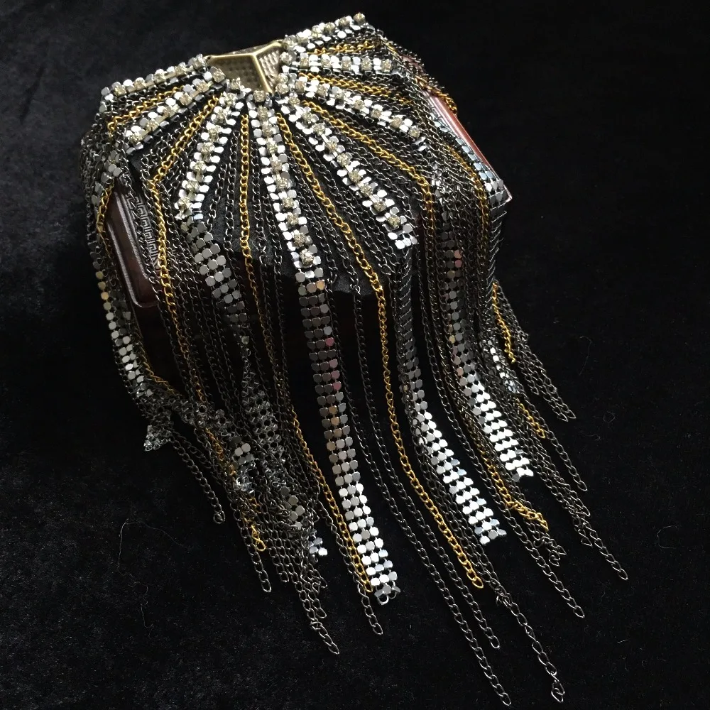 

Handmade H0336B epaulette badge party tassel brooch epaulet /epaulettes spikes suit blazer accessories shoulder board knot