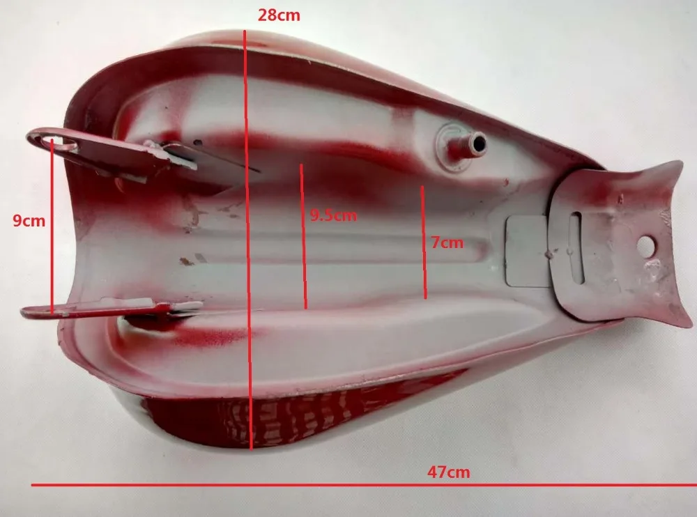 Чистый красный 9л 2.37GAL уличный Боб бензиновый топливный бак для мотоцикла