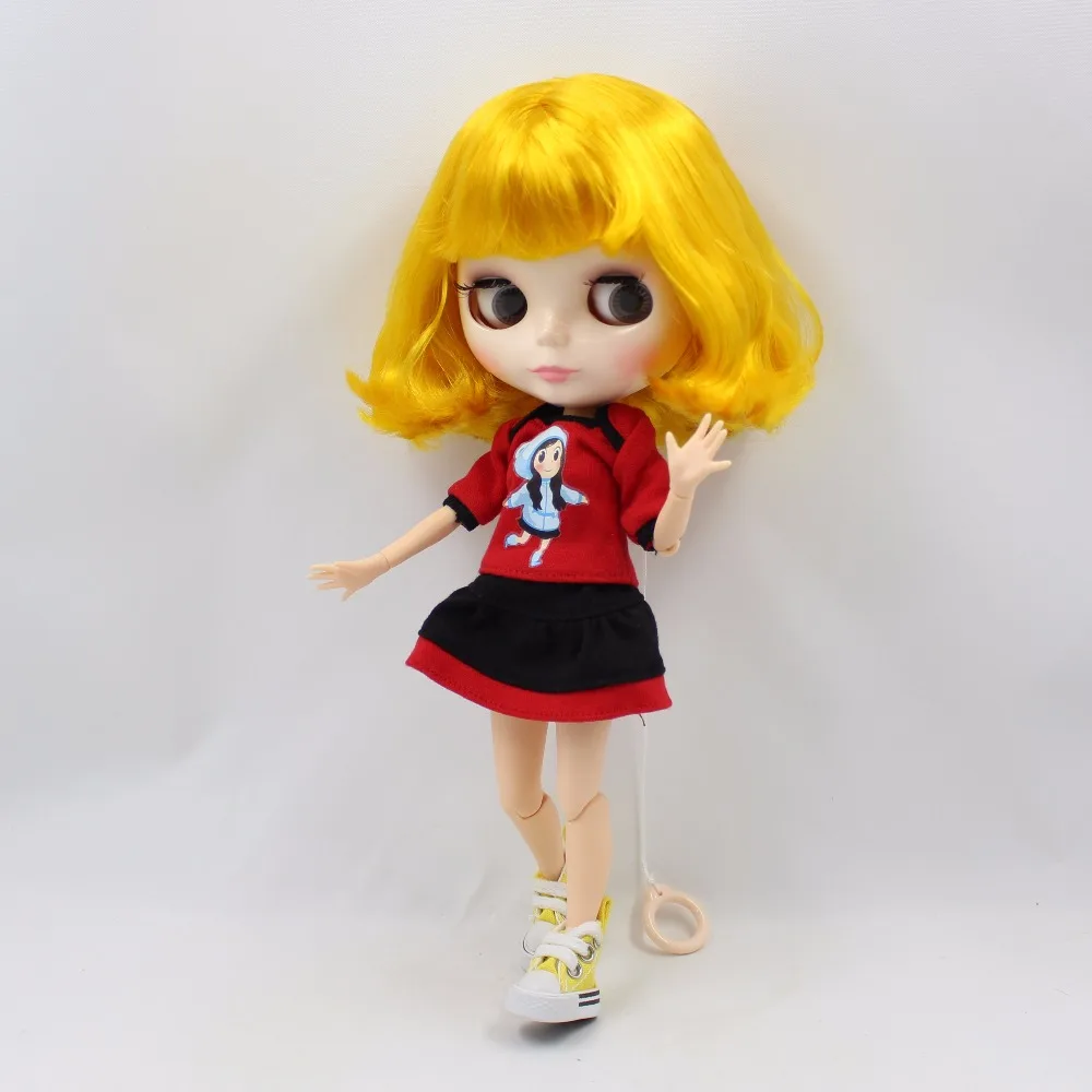 

fortune days factory blyth doll white skin face short yellow hair joint body 1/6 30cm 150BL3038