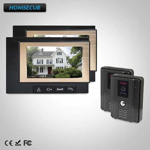 

HOMSECUR 7" Wired Hands-free Video Door Phone Intercom System+Black Monitor : TC011-B + TM702-B