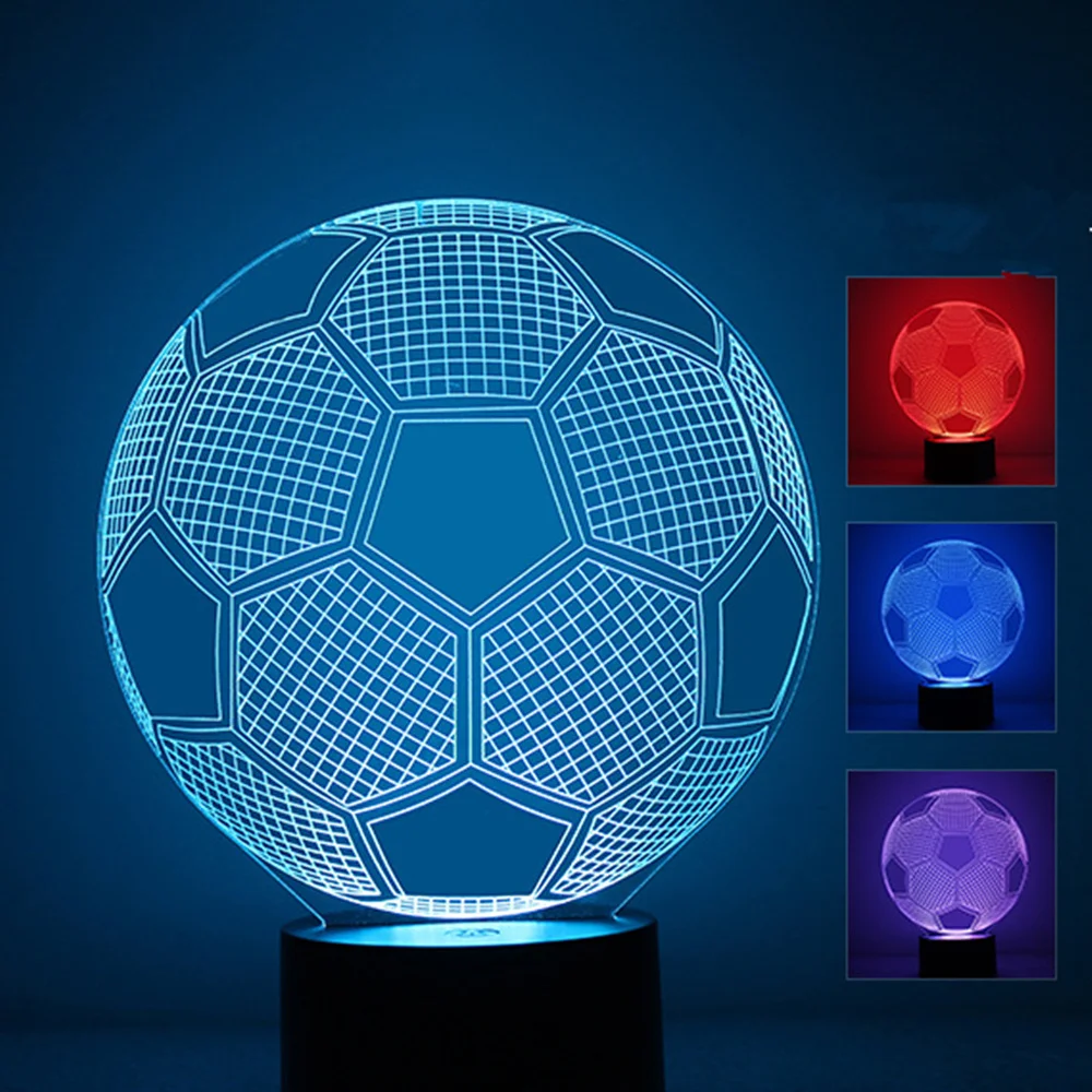 2018 font b Football b font Light Soccer Ball Remote Control Desk Table Light 7 Color