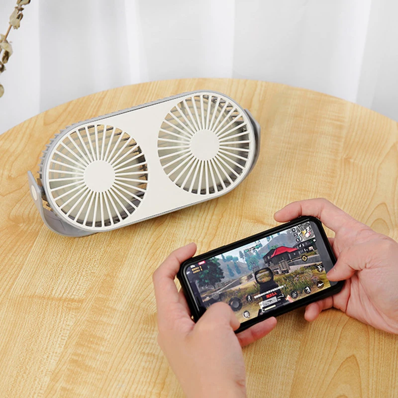 Мини двойной настольный вентилятор USB Перезаряжаемый охладитель воздуха вентилятор с ароматерапией свежий воздух портативный вентилятор для офиса/дома
