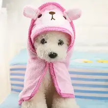 Gorro suave para perros y gatos, albornoz Animal, Toalla de baño para cachorros, suministros de lavado de ducha para perros, gorro para mascotas, ropa pequeña para perros, S/M/L(China)