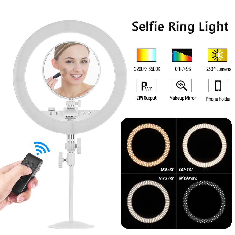 

YONGNUO YN208 Photography Selfie ring light Dimmable LED Video Studio Light for Canon Pentax Sony Nikon DSLR Camera for Phone