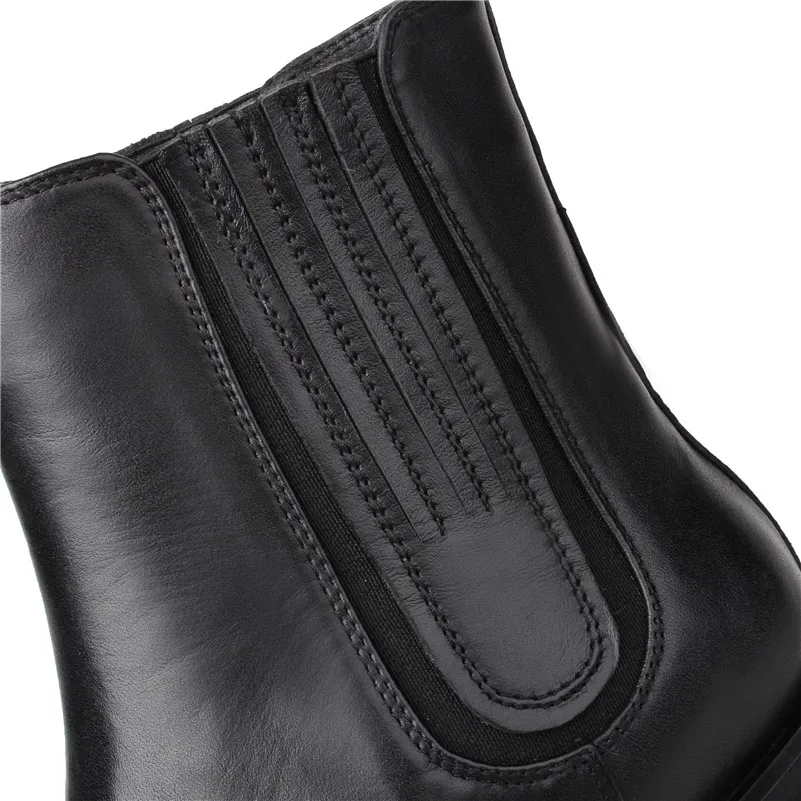 Negro Otoño Motocicleta Genuino De La Zapatos Tobillo Cuero Fedonas Mujer Mujeres Botas 2017 Moda Marca Invierno Las Calientes HnqAT