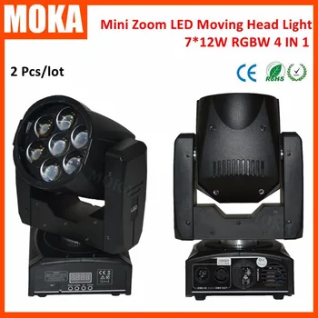 

2pcs/lot DMX New Dj Led 7*12w Moving head Light Master Slave Auto Sound Control 7 PCS 12W high power RGBW LED