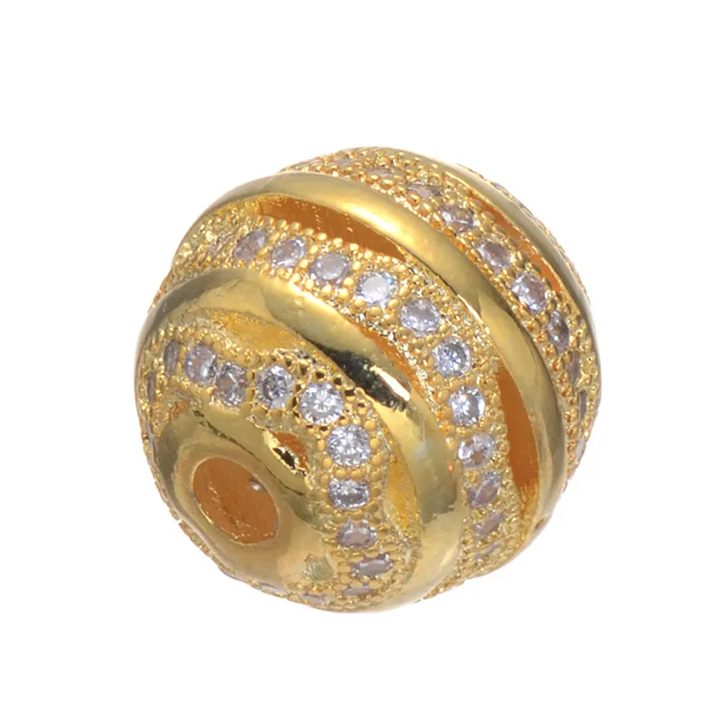 Wholesale 12mm Copper Round Ball Loose Beads For Bracelets Making Cubic Zirconia Necklace Charm Pendants DIY Jewelry Accessories